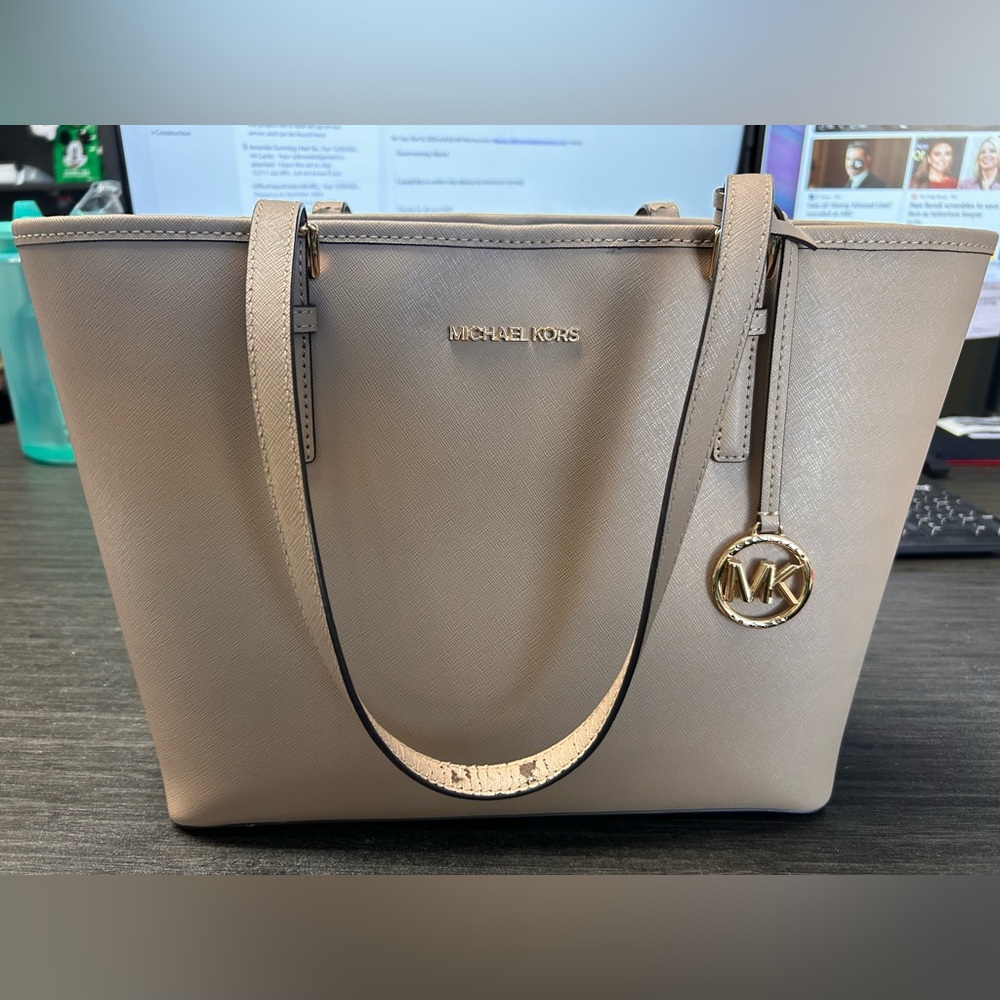 Michael Kors Beige Leather Tote